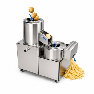 Machine <span class=keywords><strong>électrique</strong></span> <span class=keywords><strong>de</strong></span> lavage, épluchage et dé<span class=keywords><strong>coupe</strong></span> pour pommes <span class=keywords><strong>de</strong></span> <span class=keywords><strong>terre</strong></span>, manioc, yucca, taro, pour la production <span class=keywords><strong>de</strong></span> chips, frites, tranches, julienne et la transformation des légumes racineux - Product Image 2
