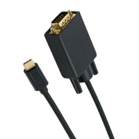 Cable Convertidor VGA Tipo-C OEM de 1.8m, Revestimiento de PVC, Blindaje Trenzado, Compatible con HDTV 1080P 60Hz, para Computadora/Proyector, 12 Meses de Garantía