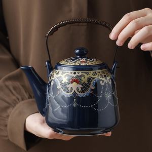 Tetera de Cerámica con Esmalte Brillante y Filtro Infusor, Esmalte Negro, Gran Capacidad, Estilo Japonés, Tetera Individual - Product Image 3