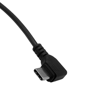 Kabel Pengisi Daya Tipe-C Male ke RJ11 6P4C Sudut Kanan 90 Derajat Kustom, 5V ke 12V Step-up, Kabel Daya Spiral