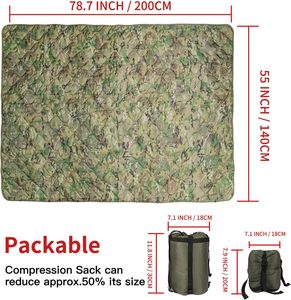 Manta Impermeable Ultraligera Woobie Camo 210t Ripstop, Poncho para Acampar, Senderismo, Caza, Supervivencia y Excursionismo - Product Image 5