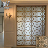 Paravent pliable en verre texturé sur mesure pour hall d'hôtel, villa, décoration intérieure commerciale