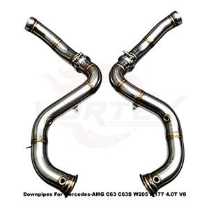ท่อลงเทอร์โบ Vortex SS304 สำหรับ Mercedes-AMG C63 C63S W205 M177 4.0T V8 BiTurbo แบบตรงรุ่น ขัดเงาแบบกระจก เพิ่มประสิทธิภาพการปรับแต่ง - Product Image 2
