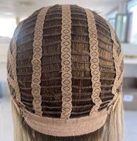 Perruques en cheveux vierges russes couleur blond méché personnalisé, avec dessus mono 5*5, sans nœuds, avec dentelle frontale HD et dos à trame ouverte pour femmes