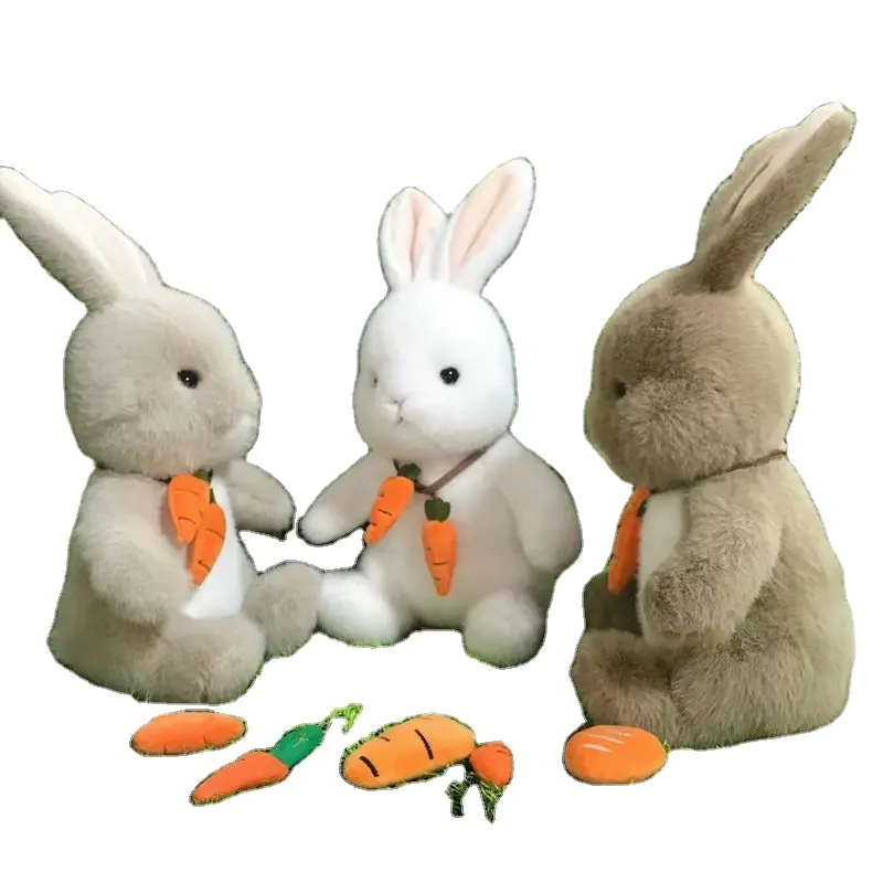 Nouveau gros haute qualité 30cm en peluche simulation créative carotte lapin poupée animal jouet mignon carotte lapin en peluche fabricant