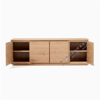 Vollständig aus Massivholz Gefertigter Freistehender TV-Schrank Schwarznuss Eingangsbereich-Schrank Moderner Minimalistischer Weißeichen-Aufbewahrungsschrank