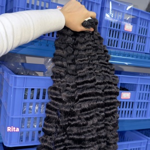 Cheveux humains bouclés naturels bruts 100 % véritables de Birmanie, ondulés, double trame, lots de luxe, bouclés style Caraïbes, sans taxes - Product Image 3