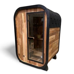 Sauna compacta para espacios pequeños, mini sauna cuadrada para 1 persona, exterior, impermeable, de madera de cedro rojo, con calefacción eléctrica, vapor seco, para uso en almacenes o spas. - Product Image 2