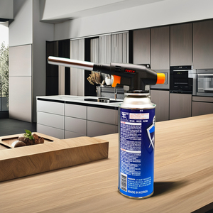 Fournisseur direct rechargeable réutilisable en acier inoxydable pistolet à feu butane briquet <span class=keywords><strong>de</strong></span> <span class=keywords><strong>cuisine</strong></span> torche - Product Image 1