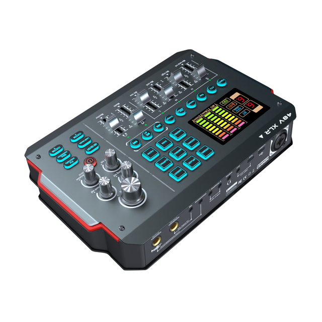 Hot Sales Mic Audio Mixer Recording Studio Sound Cards With 48V XLR Microphone for Live Streaming Phone Home Karaoke