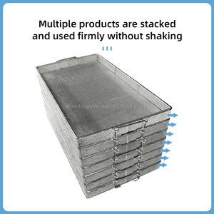 OEM 304 316 Aço Inoxidável <span class=keywords><strong>Metal</strong></span> Trançado Quadrado Food Drying Rack Wire Mesh Tray Mesh <span class=keywords><strong>Basket</strong></span> - Product Image 2
