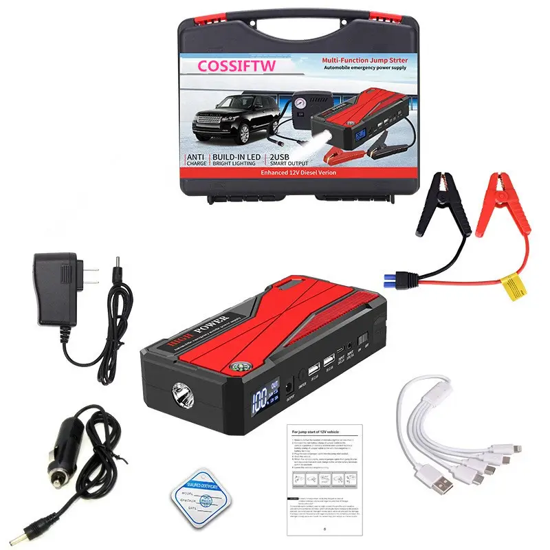 Dispositif de démarrage de voiture 12V démarreur de voiture 16800mAh Auto Buster outil de banque d'énergie d'urgence 1200A démarreur de démarrage Portable