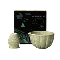 Ensemble de thé matcha 2 pièces, bol en céramique Chawan et support pour fouet, kit de préparation de matcha personnalisé pour café, restaurant, maison, cuisine