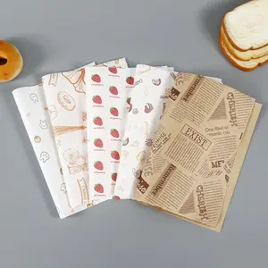 Disposable Fast Food Paper Packaging Burger wax paper food wrapping Printed Grease Sushi White Kraft Sandwich Paper Wrap