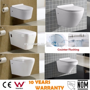 WC sanitaire chinois sans rebord avec chasse d'eau TORNADO à haute puissance - Product Image 4