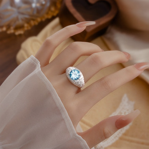 Wholesale 925 Sterling Silver Gold Plated Brushed Adjustable <b>Ring</b> 10mm Round Cut Natural <b>Stone</b> Fine Jewelry <b>Mens</b> - Product Image 4