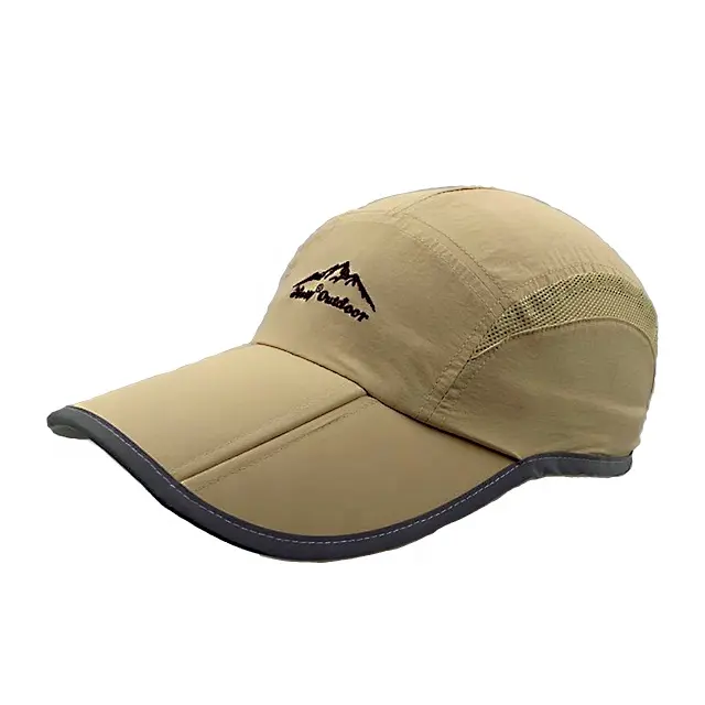 RTS portátil de alta calidad de secado rápido poliéster sombrero sunproof plegable golf de sombrero del camionero de malla sombrero