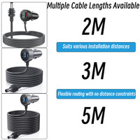 Cable de Alimentación para Encendedor de Cigarrillos Starlink Mini con Pantalla Digital de Voltaje, USB-A, USB-C, Múltiples Puertos, Enchufe DC Impermeable para RV y Camiones