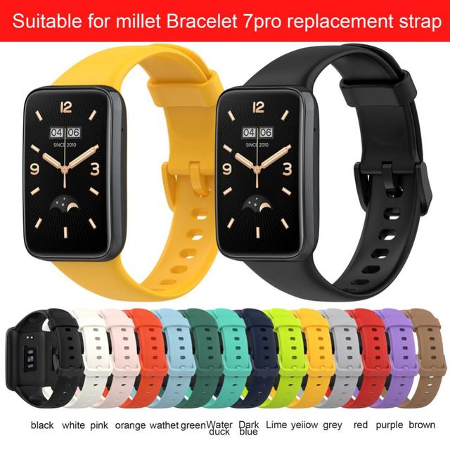Replacement Silicone Watch Strap for Mi Band 7 Pro Smart Watch Pin Buckle Sport Bangle Design Compatible 7 Wrist Sizes