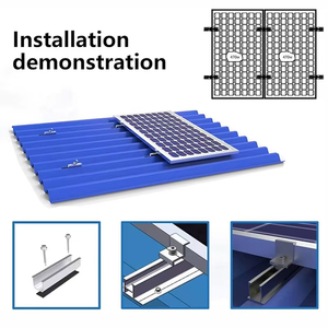 Support de montage pour panneaux solaires <span class=keywords><strong>sur</strong></span> toit métallique, mini <span class=keywords><strong>rail</strong></span> <span class=keywords><strong>solaire</strong></span> en aluminium pour système de <span class=keywords><strong>fixation</strong></span> <span class=keywords><strong>sur</strong></span> toit - Product Image 4