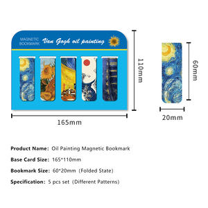 Vintage Magnetische Lesezeichen aus Metall, Kreative Literarische Handbuch-Klassifizierung, Dekorative Ölmalerei-Magnetlesezeichen - Product Image 4