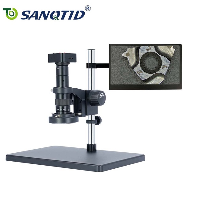 SANQTID TD-10A-4800HU HDMI/USB 48MP Video Microscope 60fps, 26-180x Electronic Magnifier for Mobile Phone Circuit Board Repair