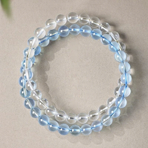 Pulsera Moderna Redonda de Cristal Azul Natural, Cuentas Transparentes, Alivio del Estrés, Sanación Espiritual, Comunicación, Piedra de la Suerte - Product Image 5