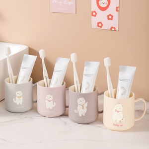 Cartoon Household Dormitory Family Bathroom Accessories Bathroom Cup <b>Toothpaste</b> <b>Holder</b> Mouthwash Toothbrush Cup - Product Image 3
