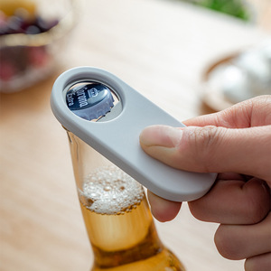 Yimijia Magnetic Bottle Opener Stainless Steel White Rectangle Kitchen Beer Can Opener Refrigerator Use - Product Image 1