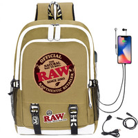 Tas Ransel Laptop Oxford Tahan Air Kapasitas Besar Grosir, Awet, Untuk Cookie, Backwoods, RAW, Buku, Dengan Charger USB