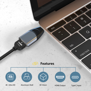 Adaptador <span class=keywords><strong>USB</strong></span> <span class=keywords><strong>C</strong></span> a <span class=keywords><strong>HDMI</strong></span> 4K Cable convertidor <span class=keywords><strong>USB</strong></span> <span class=keywords><strong>C</strong></span> a <span class=keywords><strong>HDMI</strong></span> para computadora portátil Teléfono inteligente Plug and Play - Product Image 2