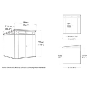Casetta da Giardino Keter Artisan 214x218x226H Cm Grigio Effetto Legno Spazzolato Duotech - Product Image 2