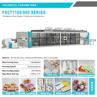 Hoge capaciteit PP PET multi-compartiment voedselbak cake salade doos plastic thermoformmachine