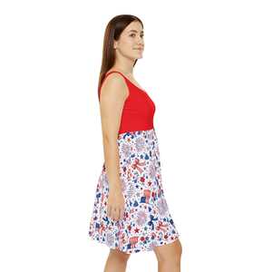 Vestido de Patinadora con Diseño Patriótico de la Bandera Americana OEM ODM para Mujer, Estampado para Celebrar el 4 de Julio 250, Traje para Celebración - Product Image 5
