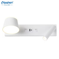 Lampe murale de lecture LED USB en aluminium, type C, angle rotatif, pour salon et salle de bain