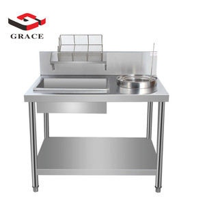 Vendita calda Grazia <span class=keywords><strong>da</strong></span> <span class=keywords><strong>cucina</strong></span> prezzo di <span class=keywords><strong>fabbrica</strong></span> di alta qualità In Acciaio Inox Tavolo di Lavoro Commerciale Impanatura Tavolo - Product Image 3