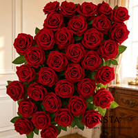 Roses artificielles en velours en gros, fleurs artificielles en velours pour décoration murale de mariage et cadeau de la Saint-Valentin