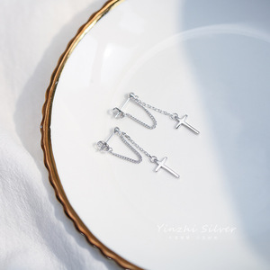 ต่างหูหมุดเงินสเตอริ925สำหรับผู้หญิงเครื่องประดับงานแต่งงานแฟชั่นแบบเรียบง่ายอุปกรณ์เสริมน่ารักสำหรับงานเลี้ยงครบรอบการหมั้น - Product Image 3