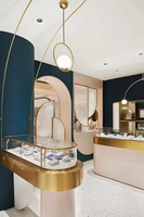Meuble de présentation en bois haut de gamme pour bijouterie, comptoir vitrine pour bijoux, colliers en argent et or