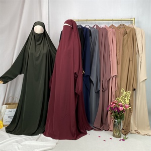 6493 #   Khimar Hijab Abaya Modeste Couleur Unie Une Pièce Jilbab Abayas de Prière pour Femmes Musulmanes Islamiques 10 Couleurs - Product Image 4