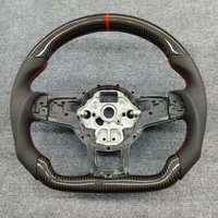 Volant en cuir pleine fleur et fibre de carbone compatible avec Volkswagen Mk7 Mk6 Gti Gtd Gts Gte Gli R-line R Golf7 Golf6 Cc Polo Passat
