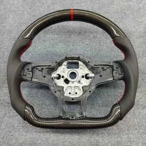 Volante de Fibra de Carbono y Cuero Completo Compatible con <span class=keywords><strong>Volkswagen</strong></span> Mk7 Mk6 Gti Gtd Gts Gte Gli R-line R Golf7 Golf6 Cc Polo Passat - Product Image 3