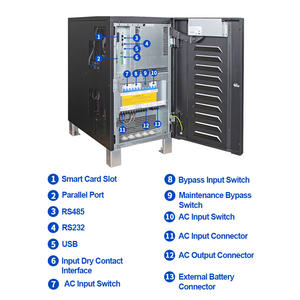 <span class=keywords><strong>UPS</strong></span> מקוון לתעשייה/ייצור/מרכזי נתונים, תדר נמוך 10-200 קילו-וולט-אמפר, 380-415 וולט AC, תלת פאזי, יישום רפואי, צג LCD, גל סינוס טהור - Product Image 3