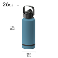 Nouveau design Bouteille d'eau en acier inoxydable 32 oz 2-en-1 avec compartiment Bouteille d'eau isolée à double paroi avec étui de rangement