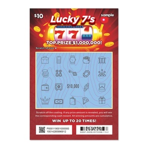Billets de loterie à gratter personnalisés Jackpot Lucky 777, conception gratuite, papier à noyau noir, impression numérique, gagnez en grattant - Product Image 3