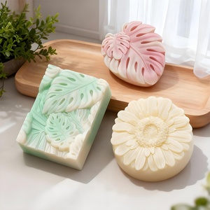 DM1275 해바라기 잎 모양 비누 만들기 실리콘 몰드 DIY 천연 수제 배쓰밤 향초 왁스 공예 도구 - Product Image 3