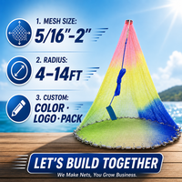 Filet de pêche coloré multifilament à nœud unique, haute résistance, pliable, en PE et nylon