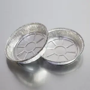 Contenitori per vassoi in alluminio con teglia per pizza rotonda da 7 8 9 pollici con coperchio