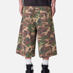 Retro Y2K Camo Twill <b>Shorts</b> <b>Men</b> Loose Fit Knee Length Streetwear <b>3</b>/<b>4</b> Long Baggy <b>Shorts</b> - Product Image 2