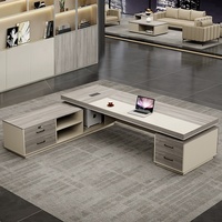 Bureau de direction de luxe MFC, bureau de direction, bureau de direction en forme de L, mobilier de bureau